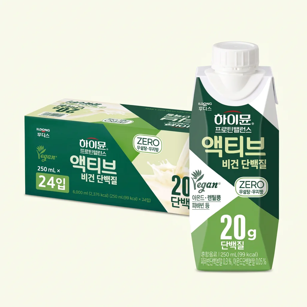 일동후디스 하이뮨 프로틴 밸런스 액티브 비건 단백질 제로, 250ml, 24팩